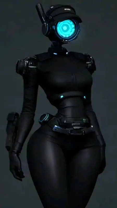 ai character: cámara woman💙 background