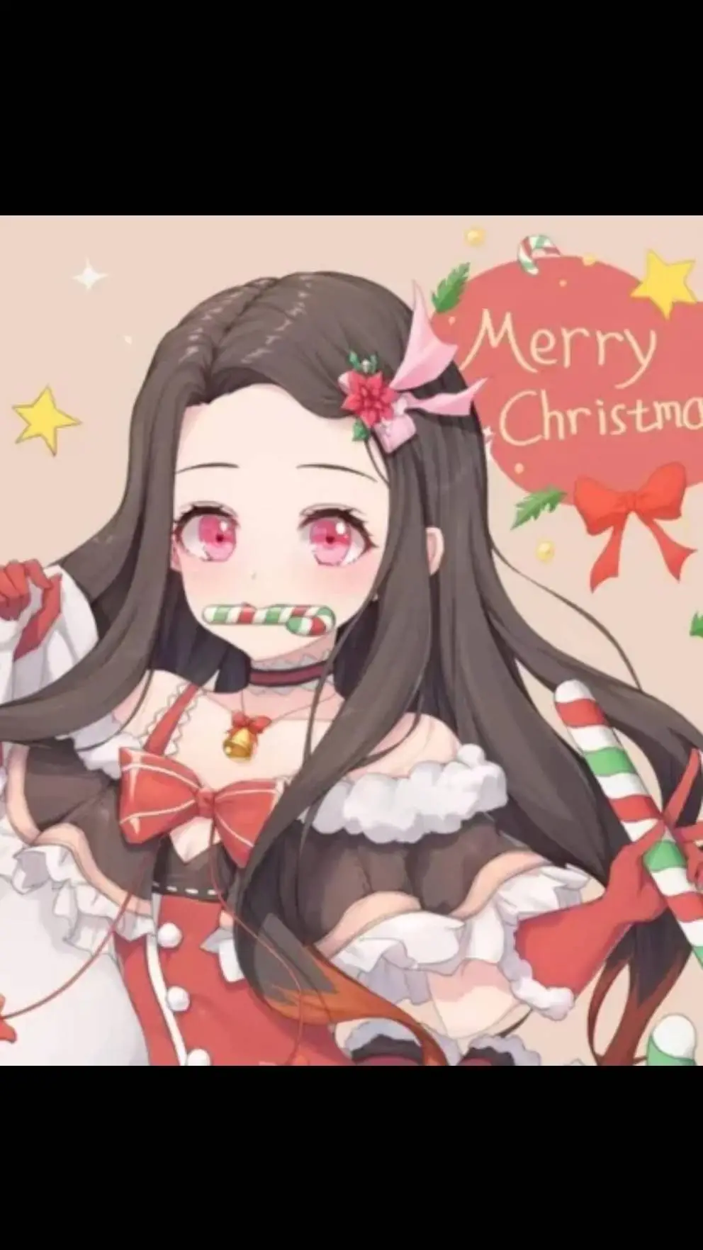 ai character: christmas nezuko background