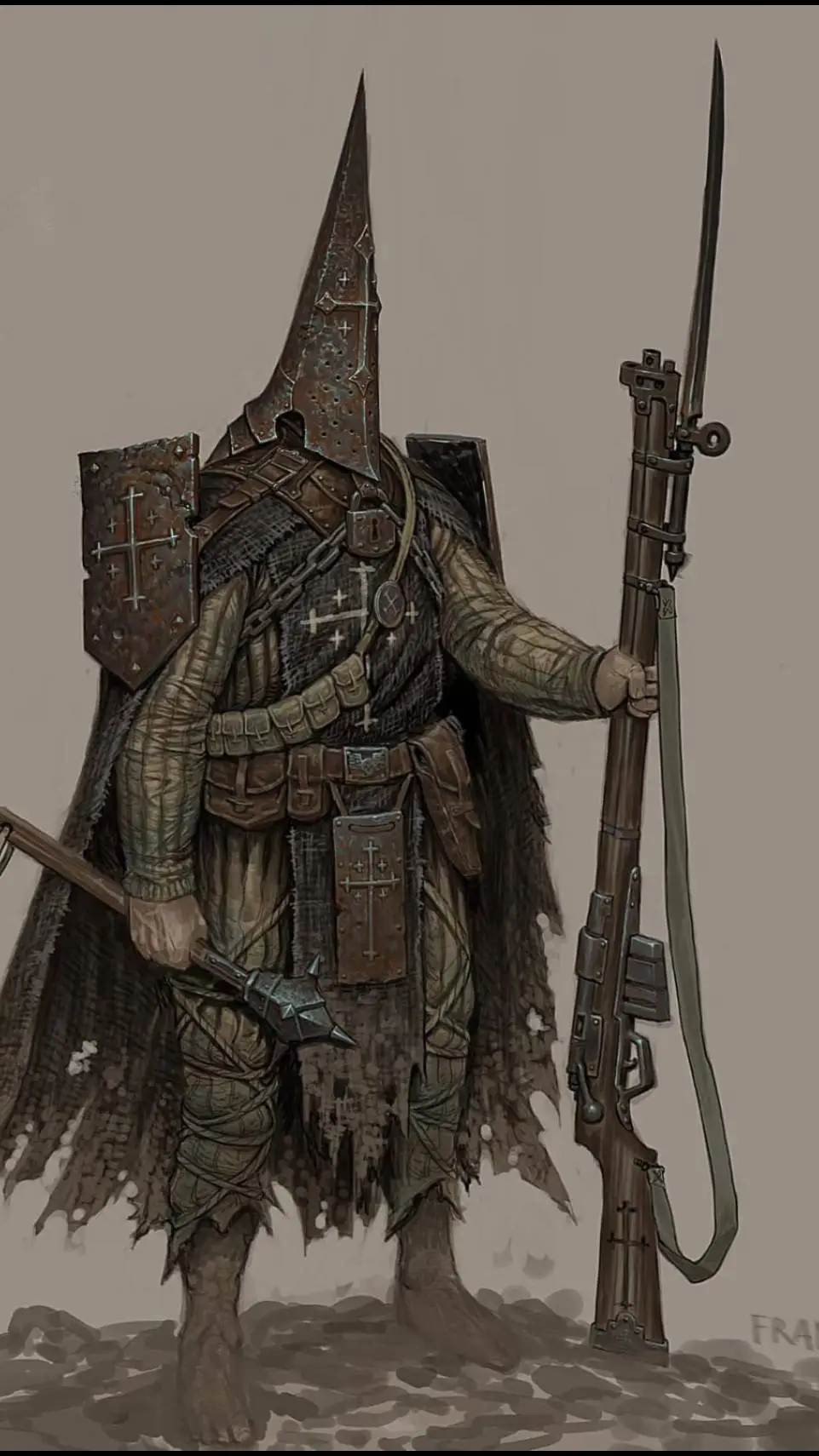 ai character: trench pilgrim background