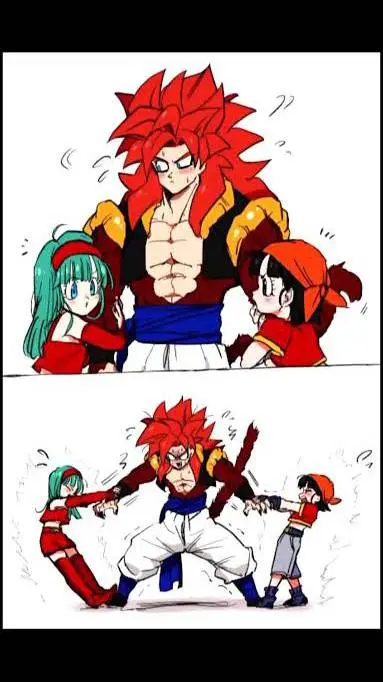 ai character: Gogeta x pan y bra background