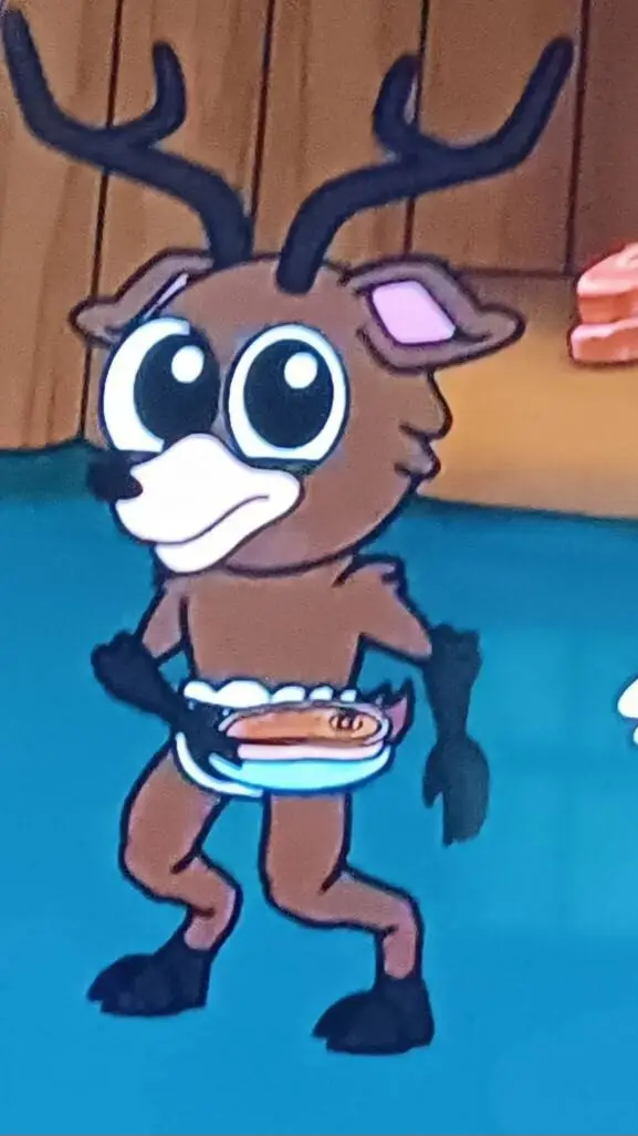 ai character: Baby Deer Monster background