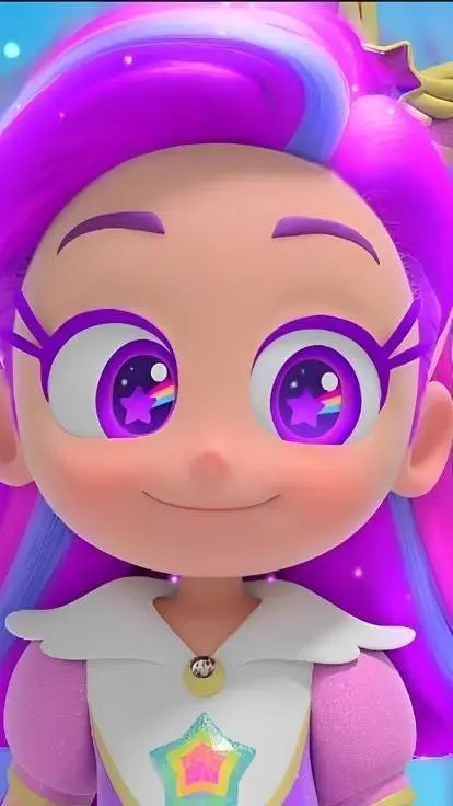 ai character: Purple star💜 background