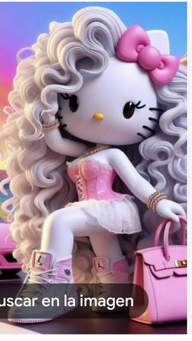 ai character: hello Kitty  background