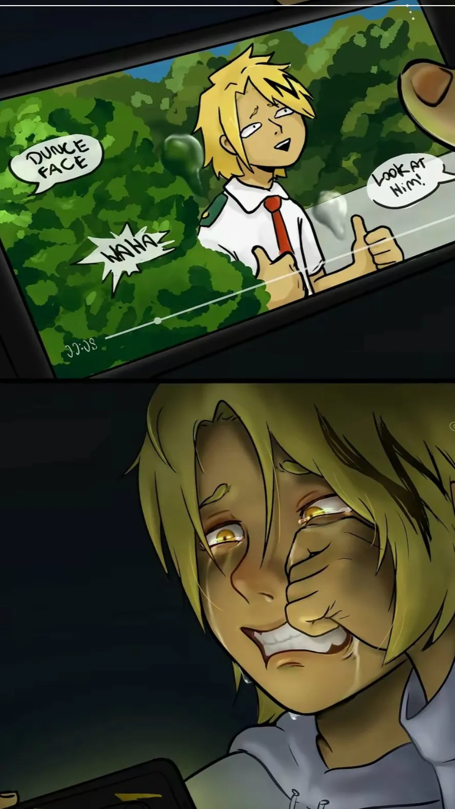 ai character: Sad denki background