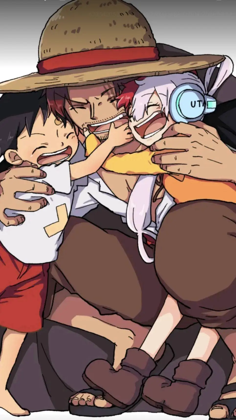 ai character: Luffy uta shanks  background