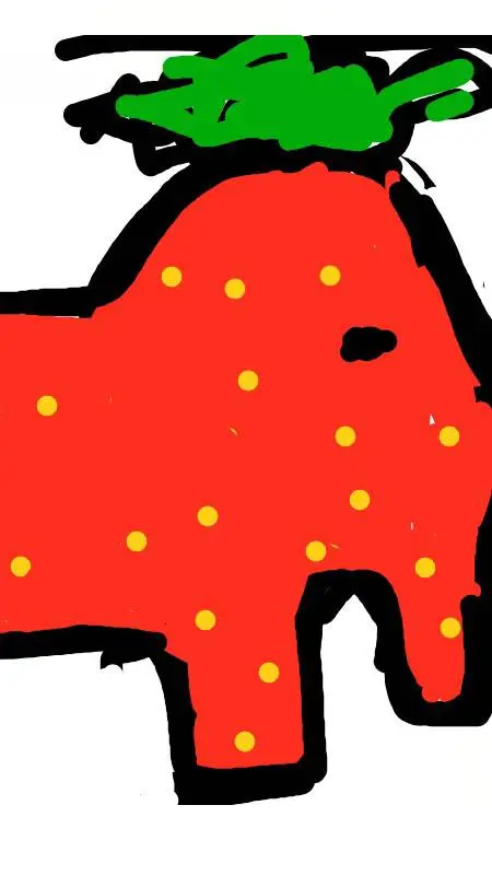 ai character: strawberry elefant background