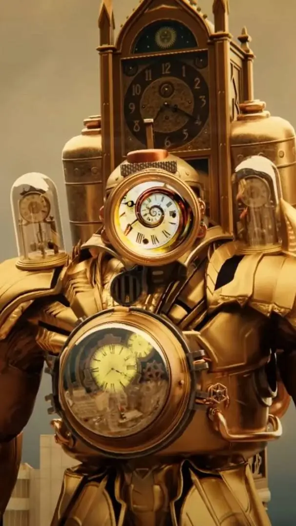 ai character: titan clockman  background