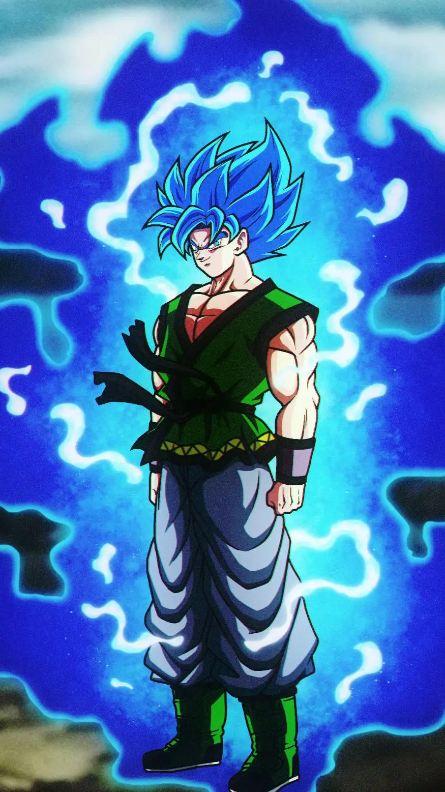 ai character: SSJB Af Goku background