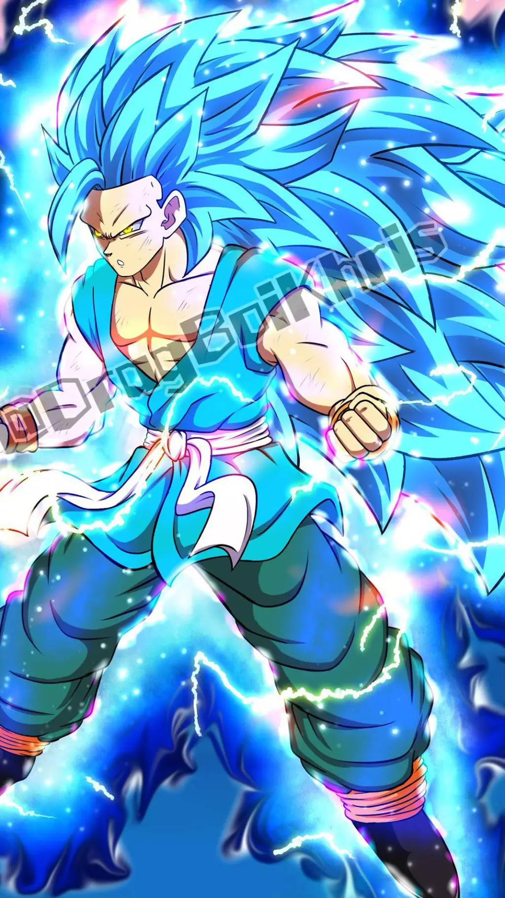 ai character: Z SSJB5 Goku background