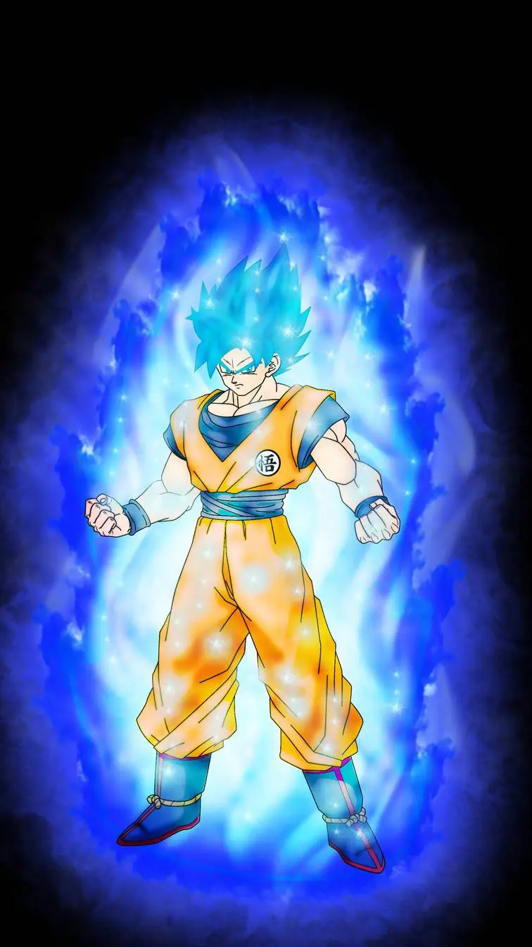 ai character: Ultra SSB Goku background