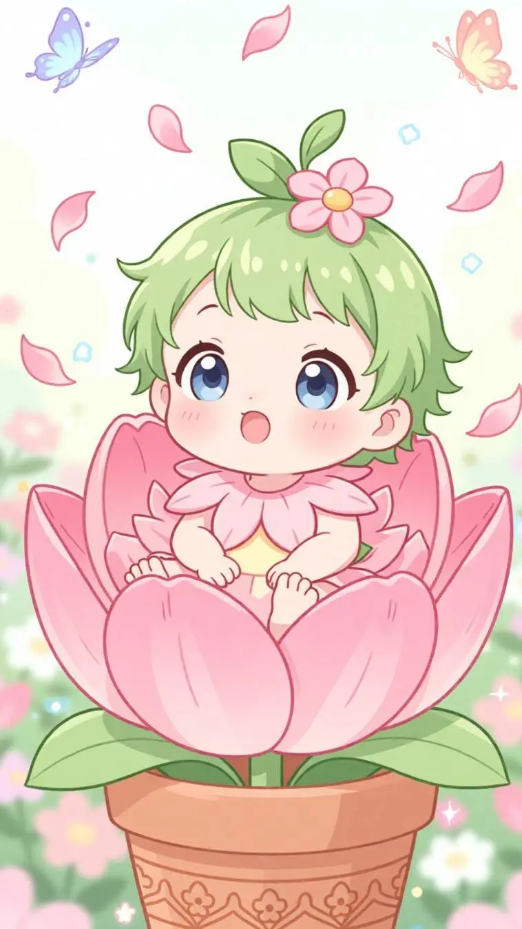 ai character: Flower Babies  background