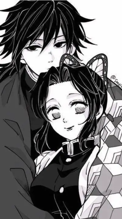 ai character: giyuu and shinobu  background