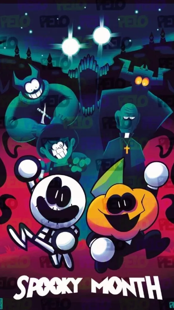 ai character: Spooky month background
