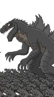 ai character: Godzilla'98 Babies background