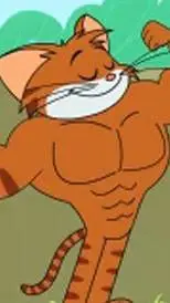 ai character: Muscular Cat! background