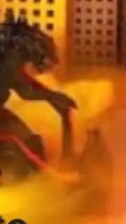 ai character: Godzilla vs Femuto background