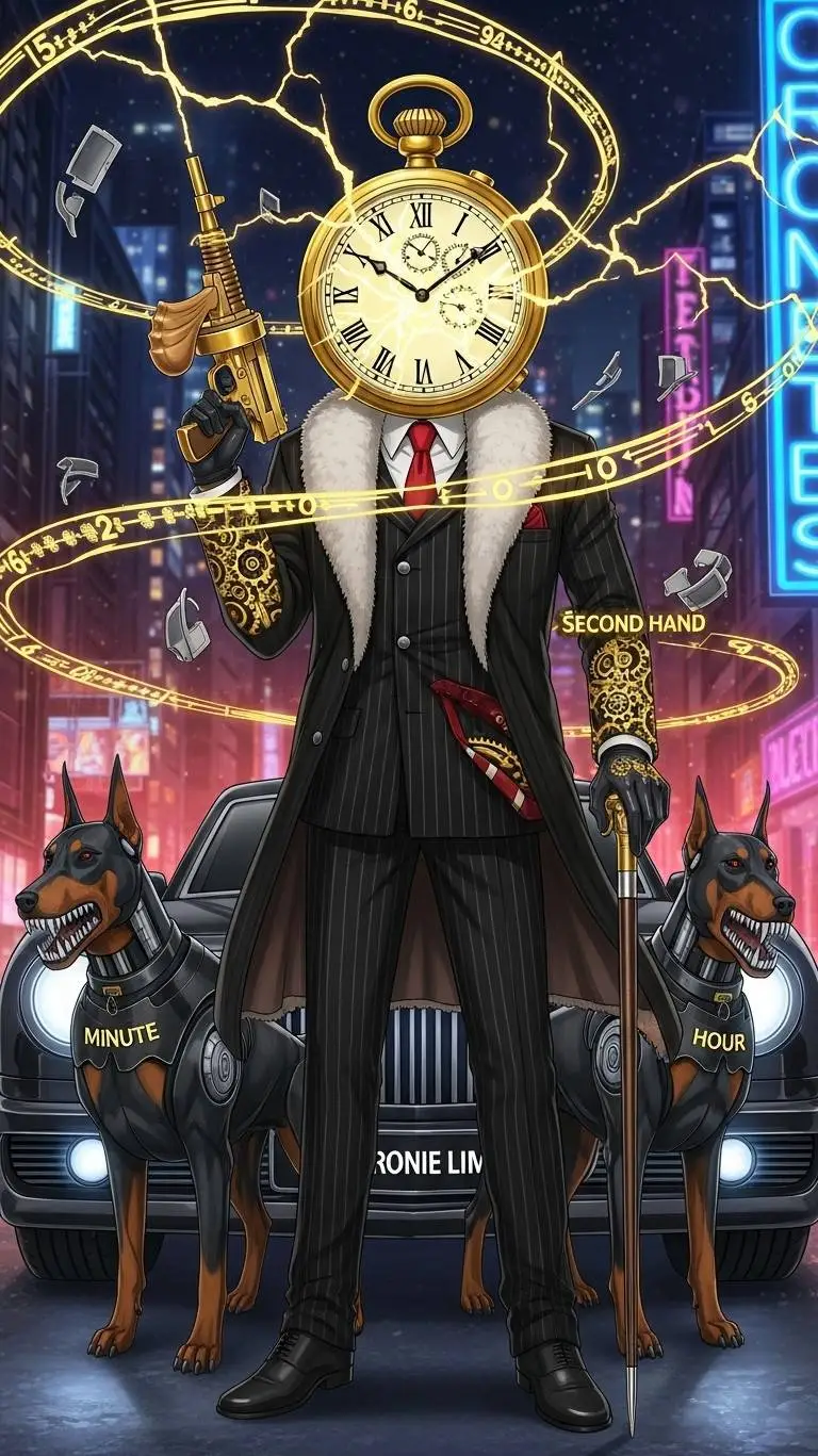 ai character: The Clockwork King background