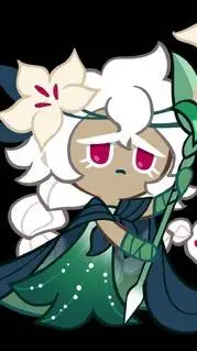 ai character: white Lily cookie background