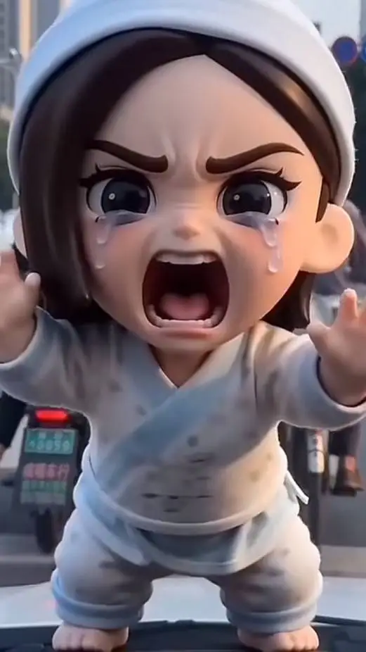 ai character: scming baby  background