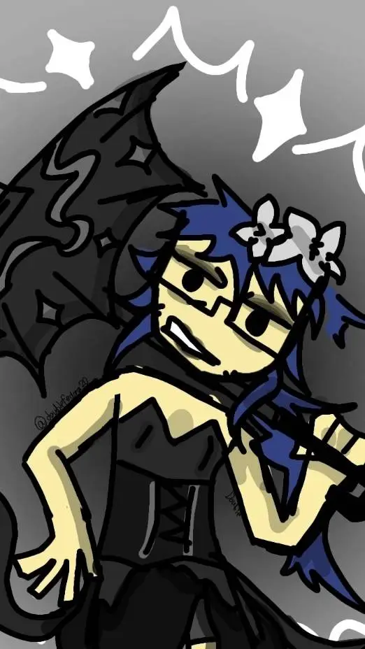 ai character: Samuel in a dress+ background