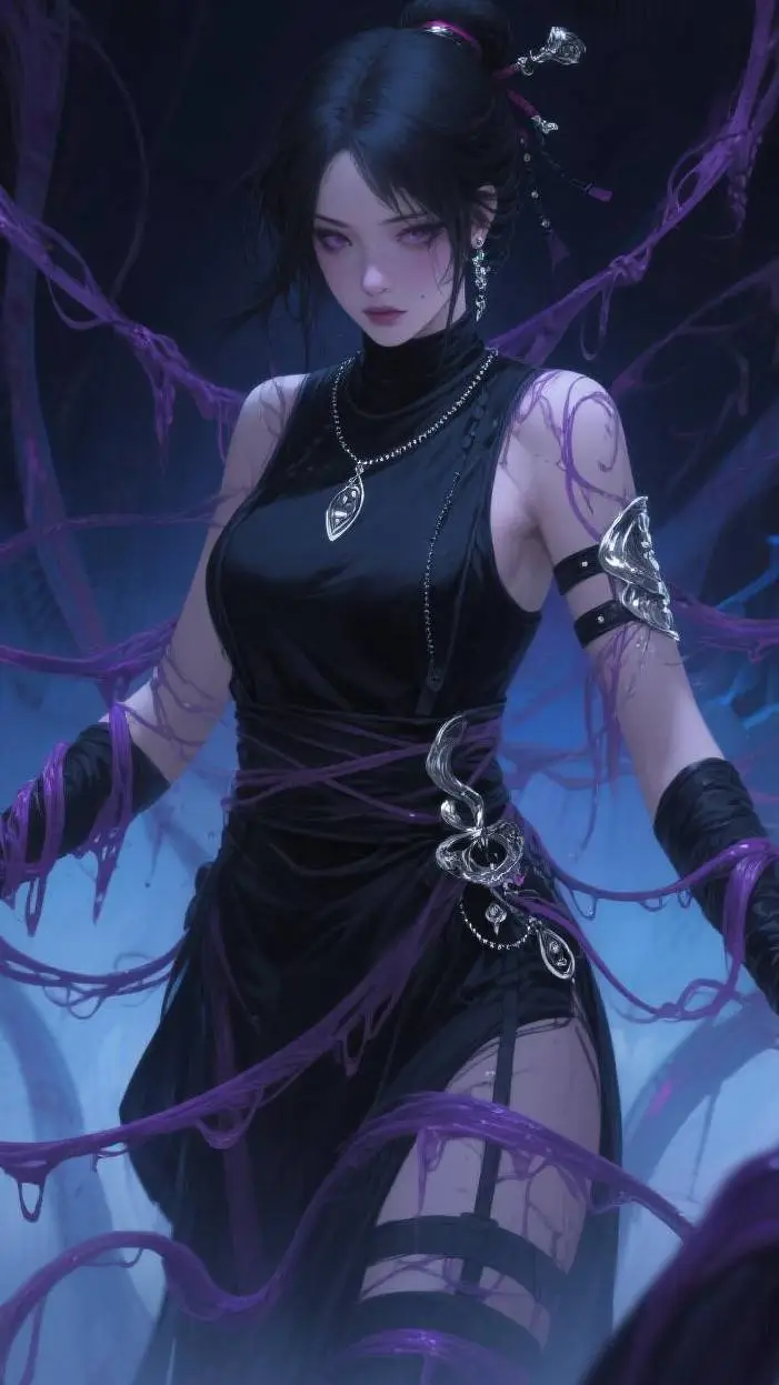 ai character: hot ninja girl background