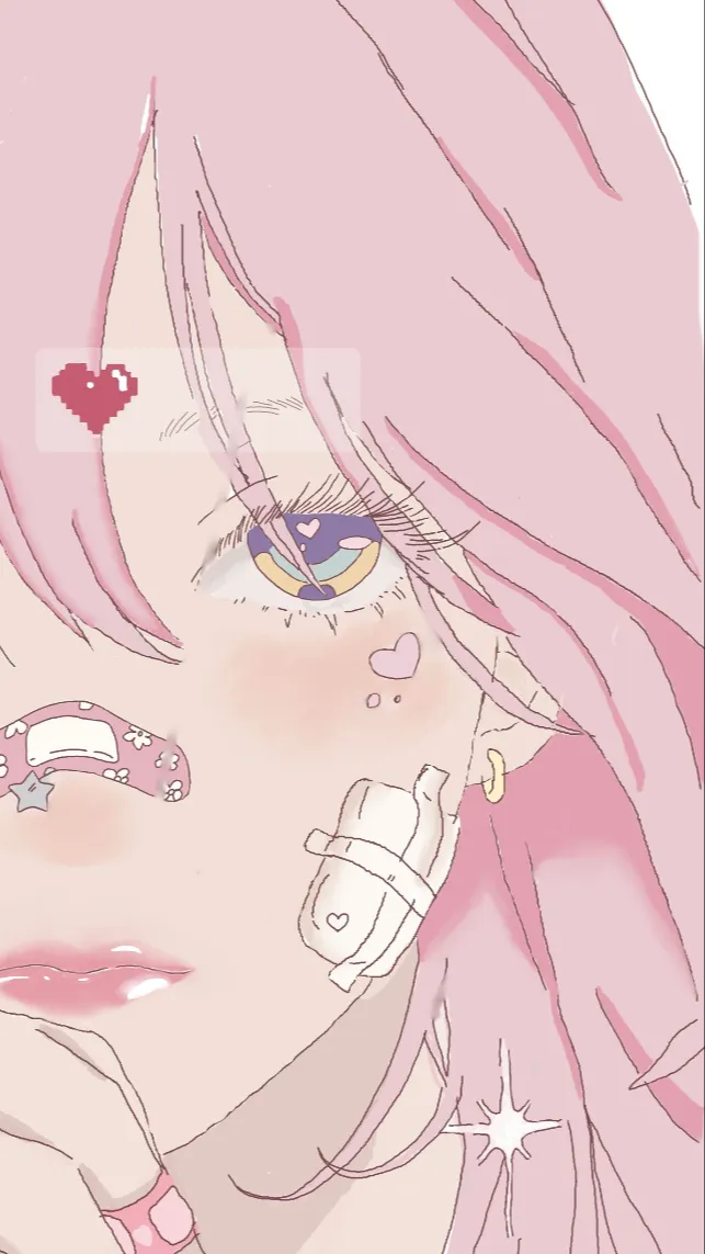 ai character: Magic pink girl. background