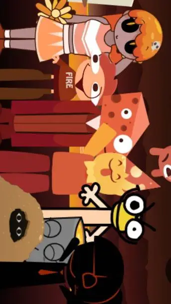 ai character: Warm as fire background