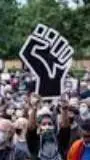 ai character: BLM PROTEST  background