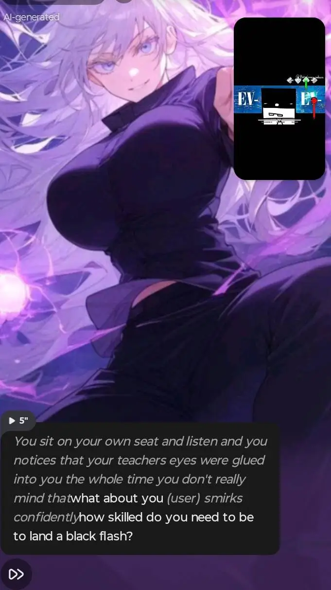 ai character: female gojo background