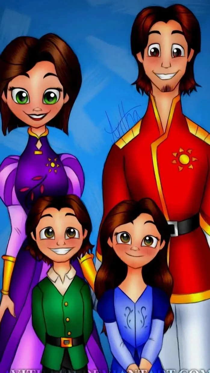 ai character: rapunzel has kids? background