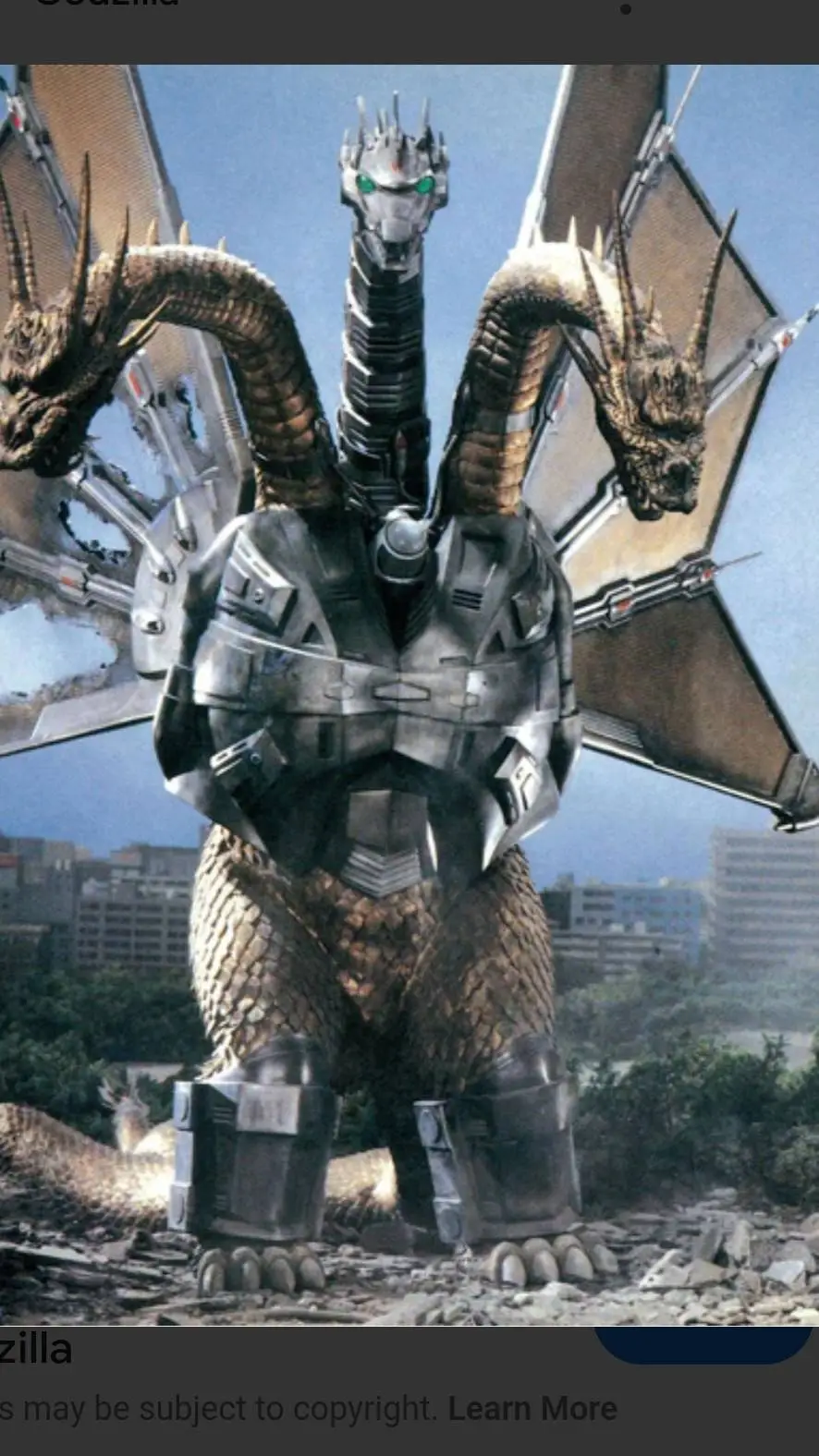 ai character: mecha king ghidora background