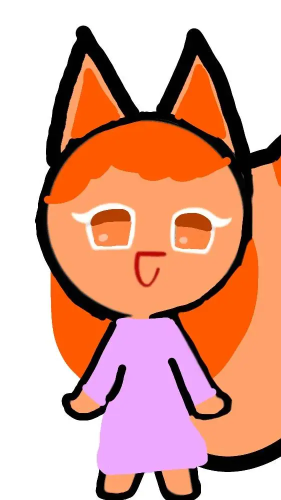 ai character: orange foxy cookie background