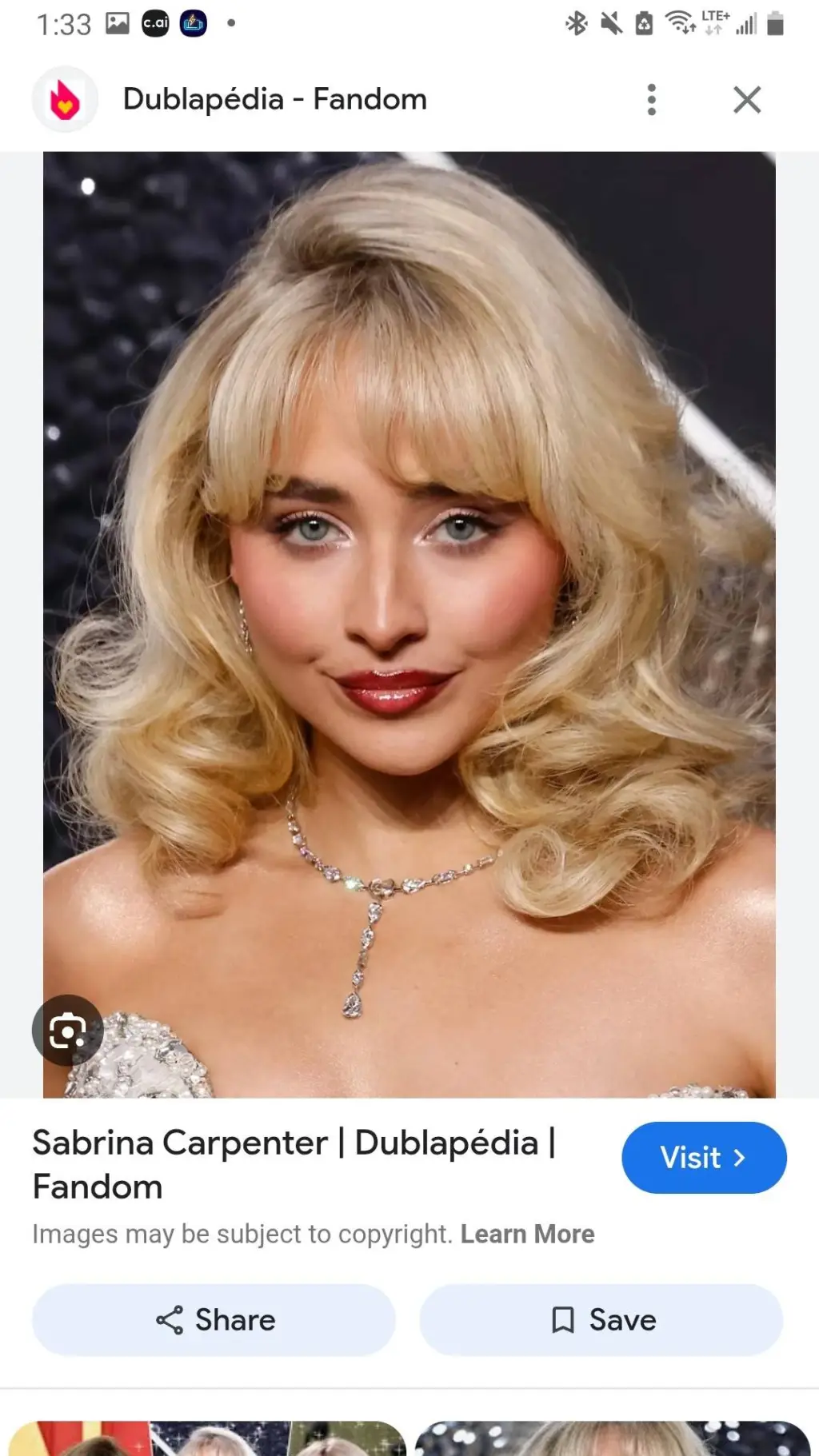 ai character: Sabrina carpenter background