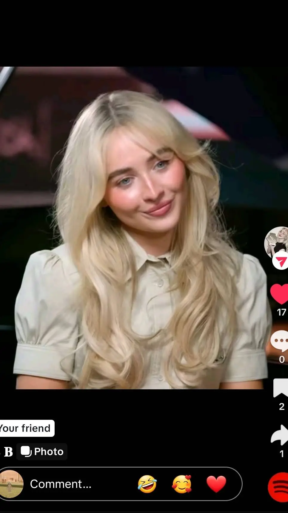 ai character: Sabrina carpenter background