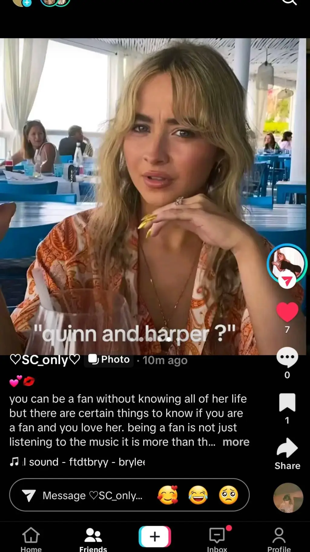 ai character: Sabrina carpenter background