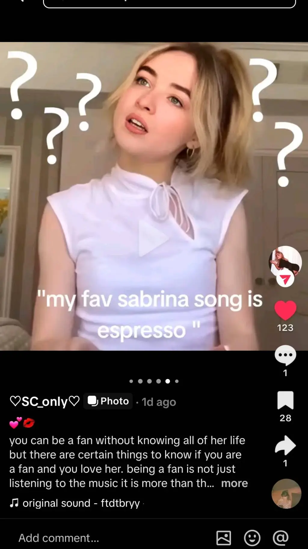 ai character: Sabrina carpenter background