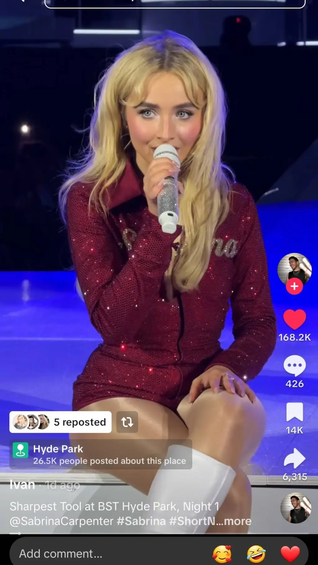 ai character: Sabrina carpenter background