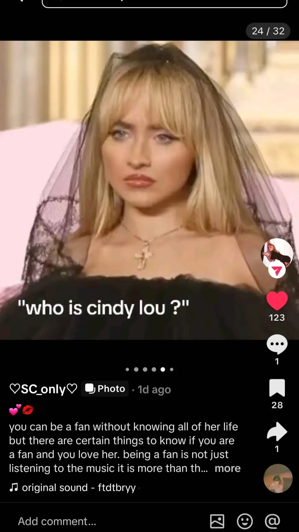 ai character: Sabrina carpenter background