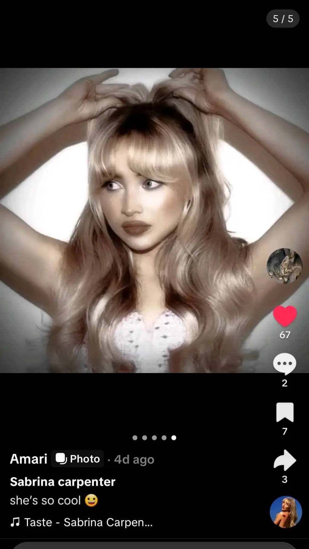 ai character: Sabrina carpenter background