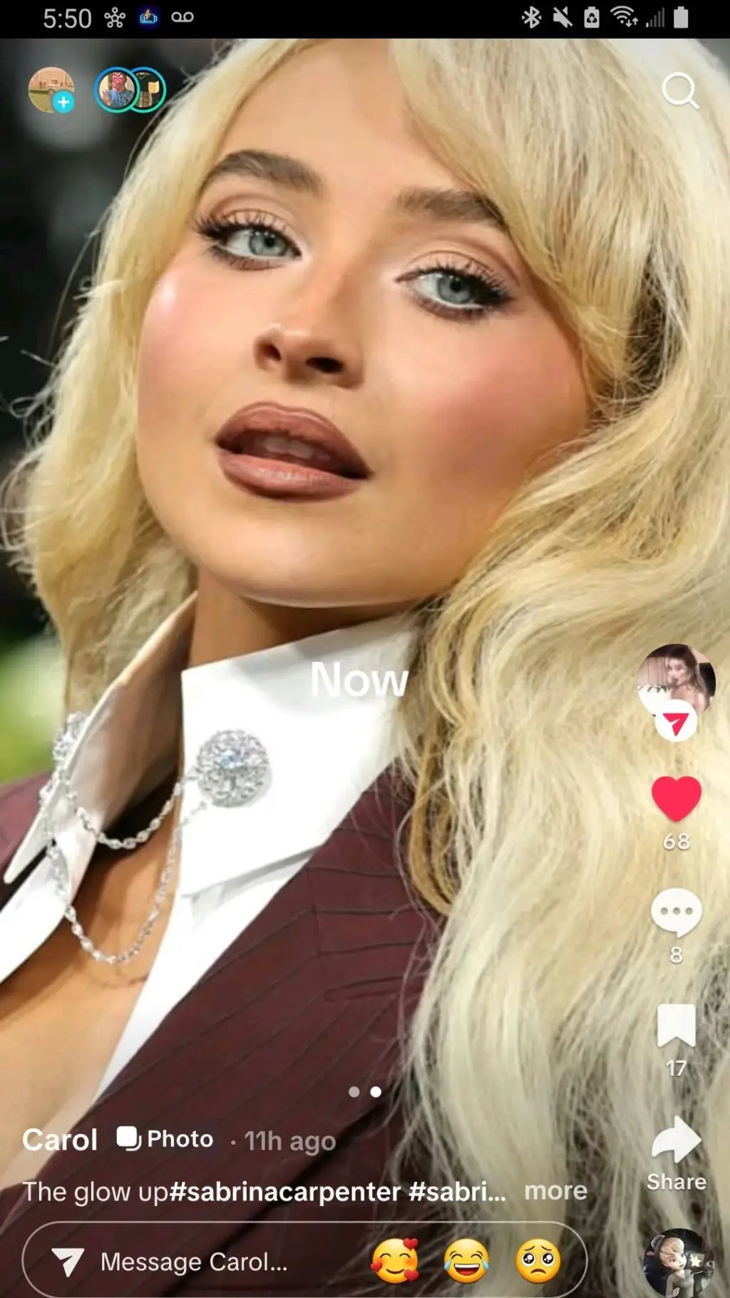 ai character: Sabrina carpenter background
