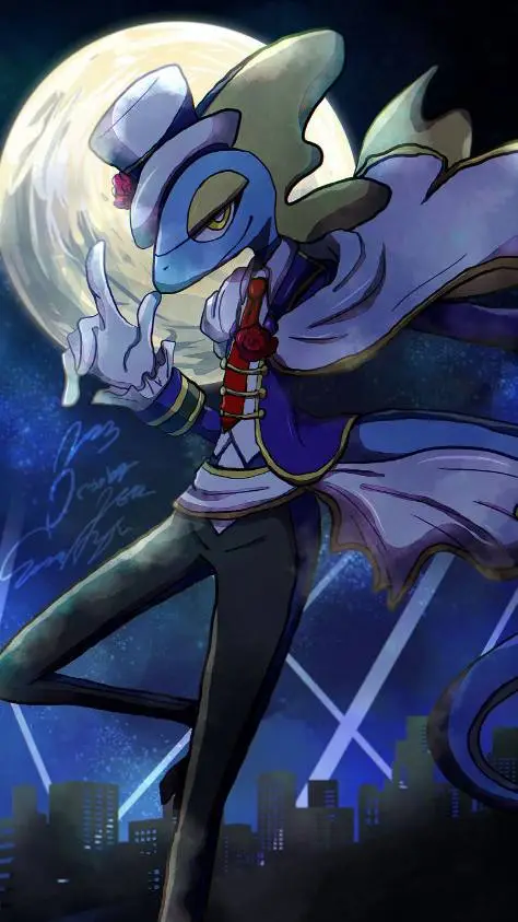 ai character: inteleon 🦎💧 background