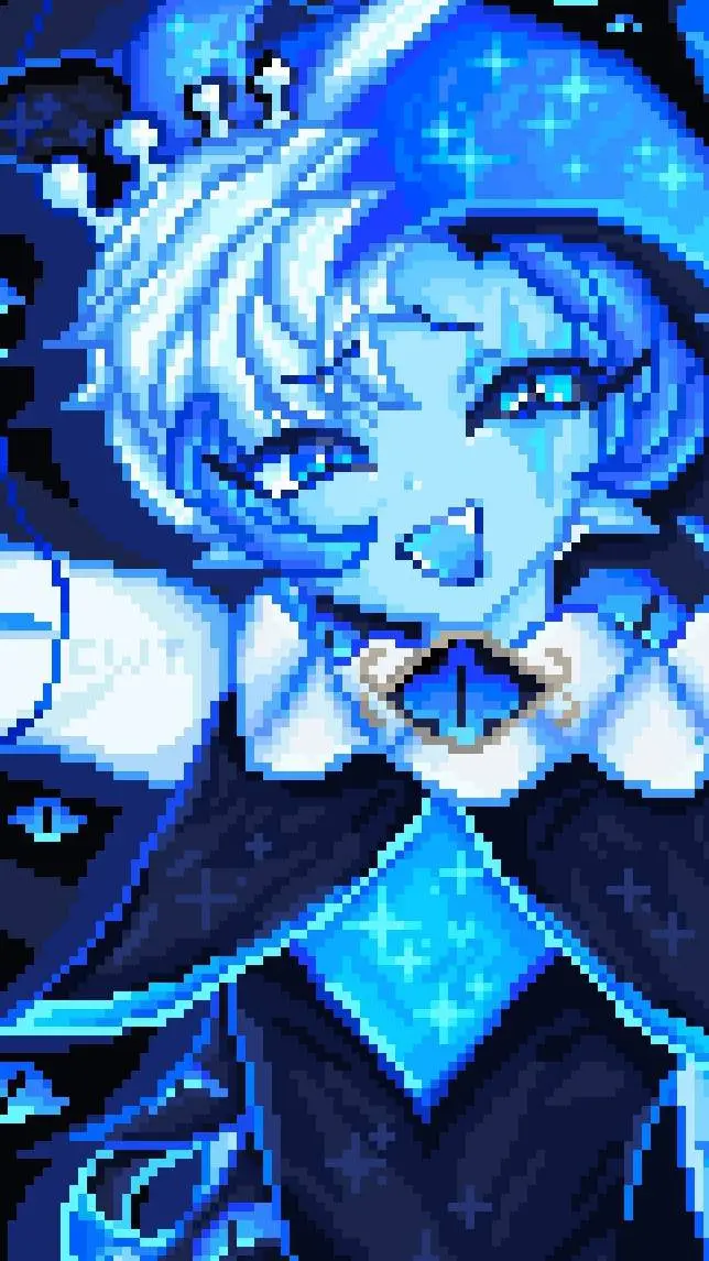 ai character: Shadow milk 🤍💙🖤 background