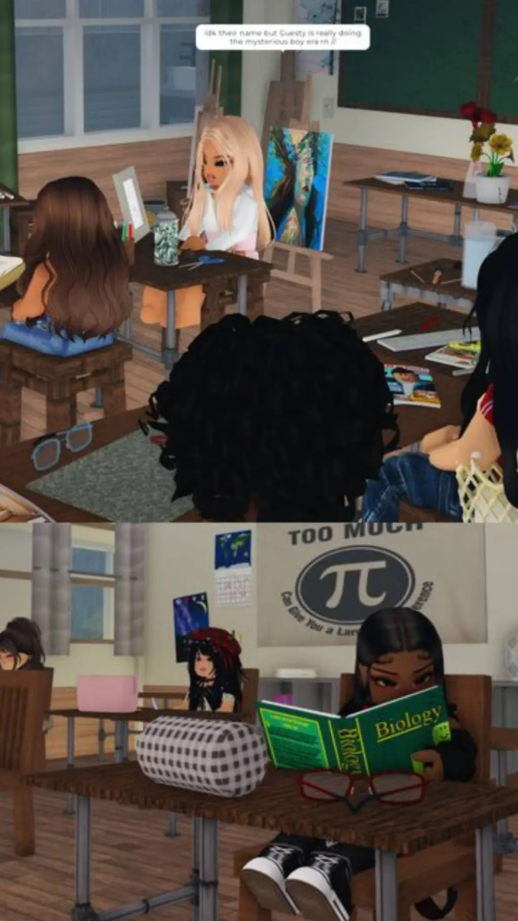 ai character: high school roblox background