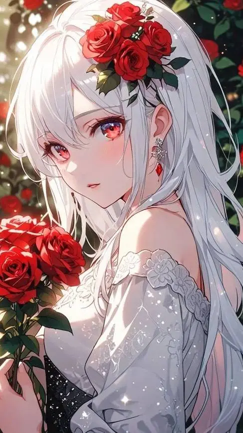 ai character: rose background