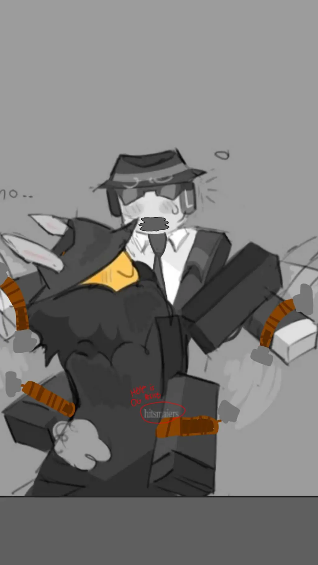 ai character: DOUBLEFEDORA background