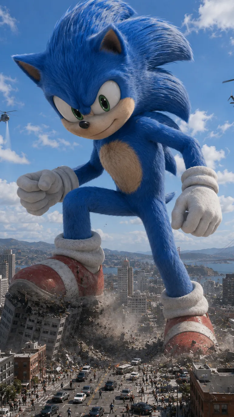ai character: Giant sonic background