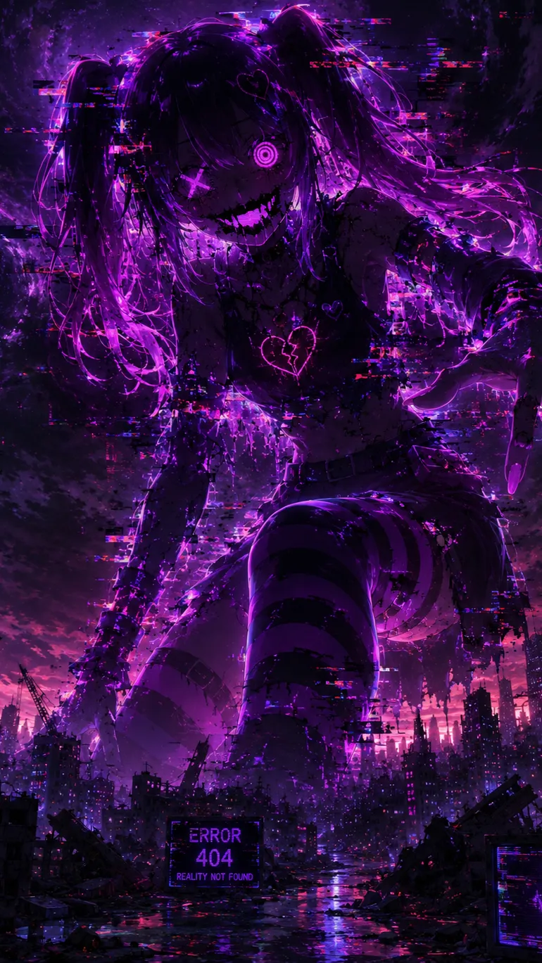 Talkie AI - Chat with Giant glitch girl