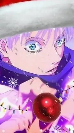 ai character: gojos Christmas  background