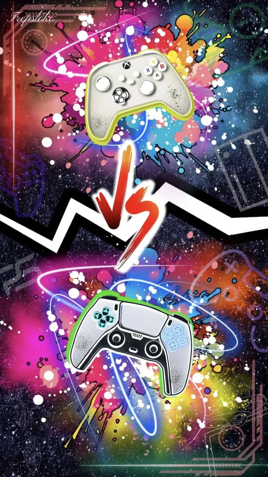ai character: Playstation V Xbox background