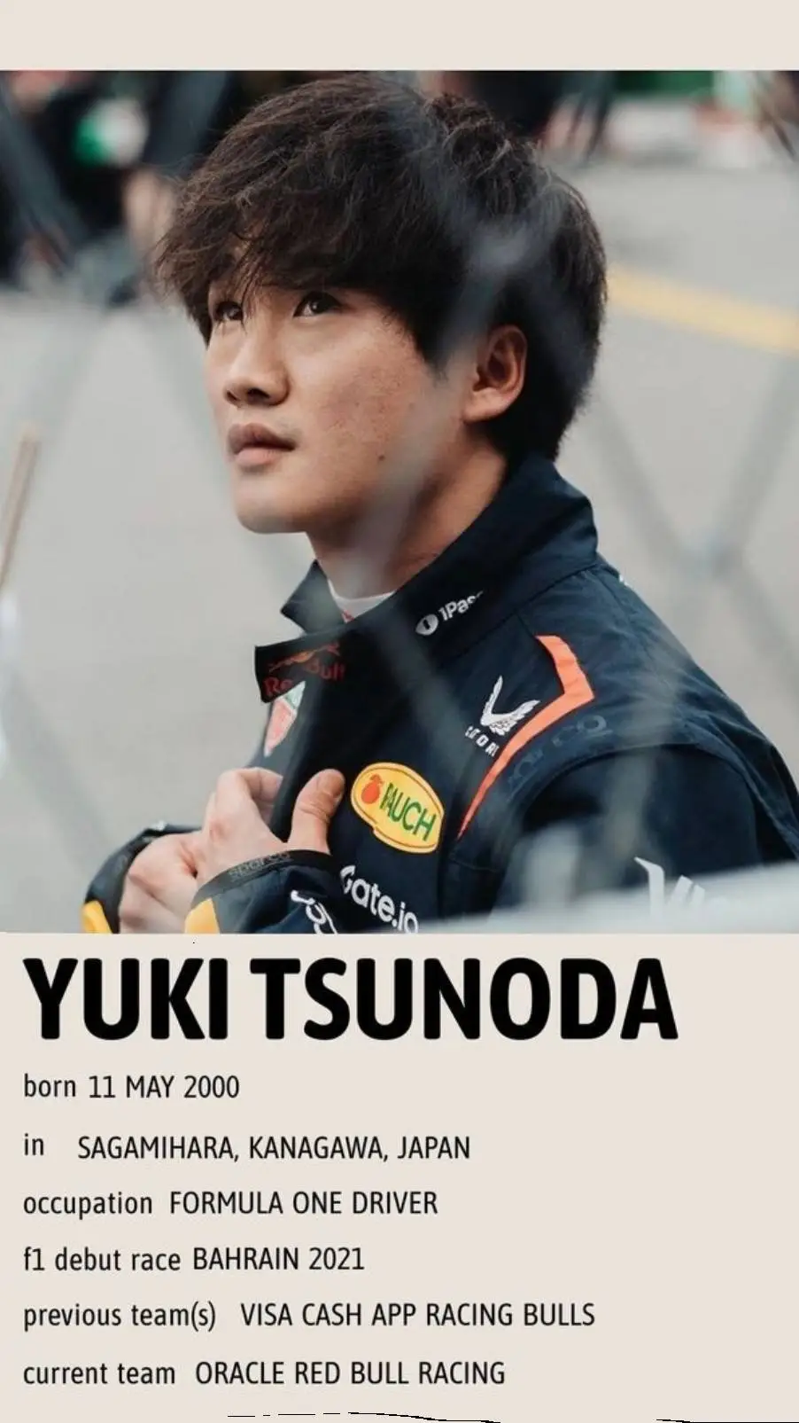 ai character: Yuki Tsunoda background